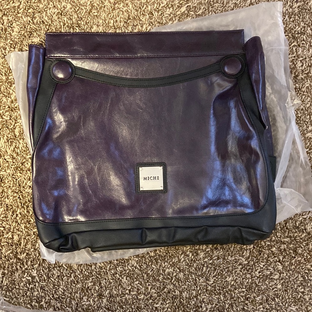 Miche ‘Prima’ shell in plum purple and black, new in plastic, pet and smoke free